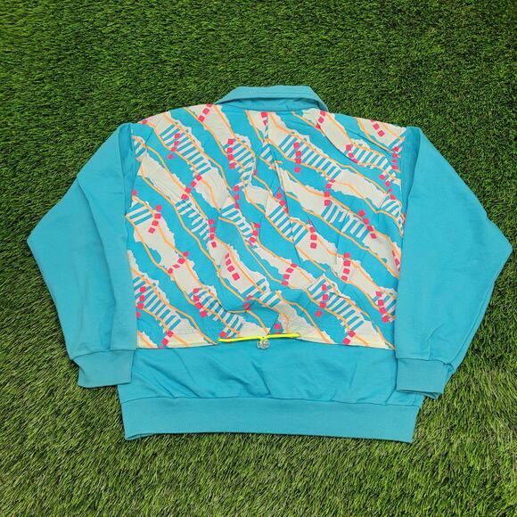 Vintage 80s NIKE Sweatshirt Womens Medium 22x22 Boxy Blue - Picture 2 of 16